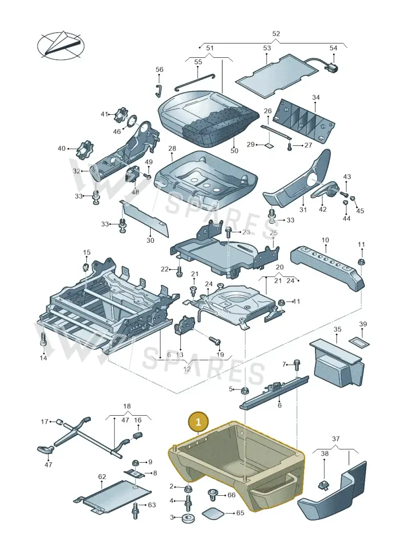 7L1881677M01A — Volkswagen Transporter Multivan (2019-2024) diagram 861881000, position 1