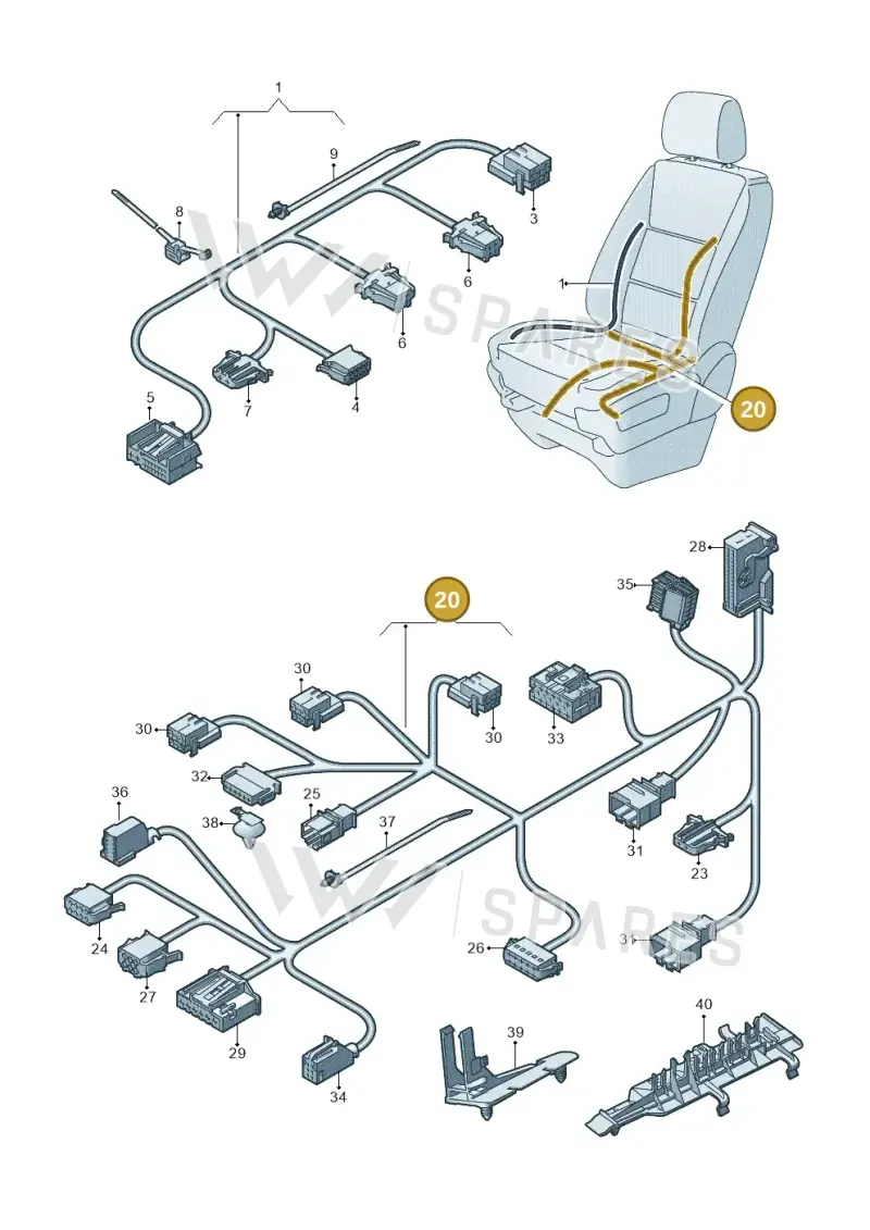 7L1971391 — Volkswagen Transporter Multivan (2019-2024) diagram 861972270, position 20