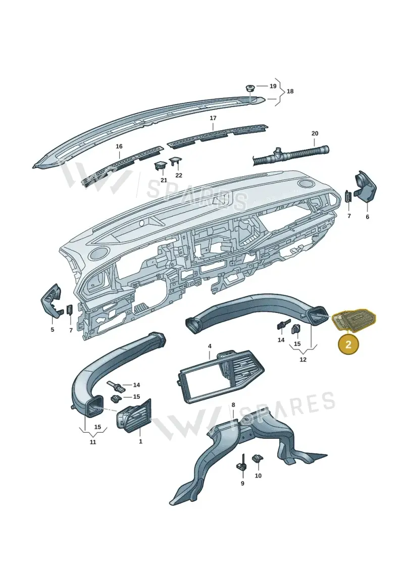 7L2819704DBUS — Volkswagen Transport. multivan (2019-2024) diagram 7ep819300, position 2