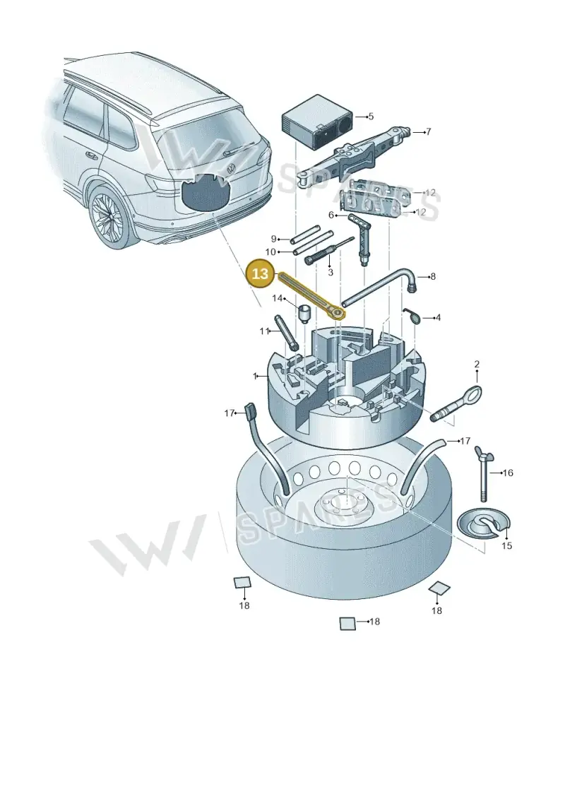 7L6011141 — Volkswagen Touareg (2017-2023) diagram 439012010, position 13