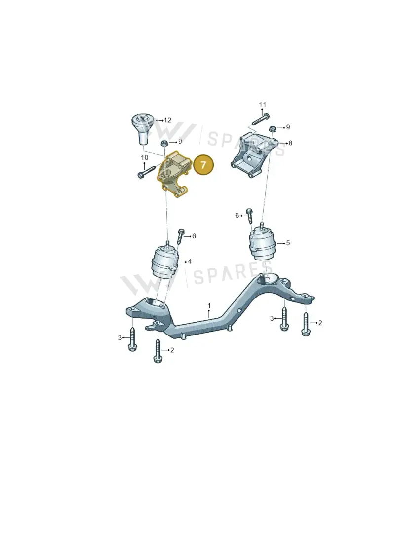 7L6199307A — Volkswagen Touareg (2010-2012) diagram 274199500, position 7