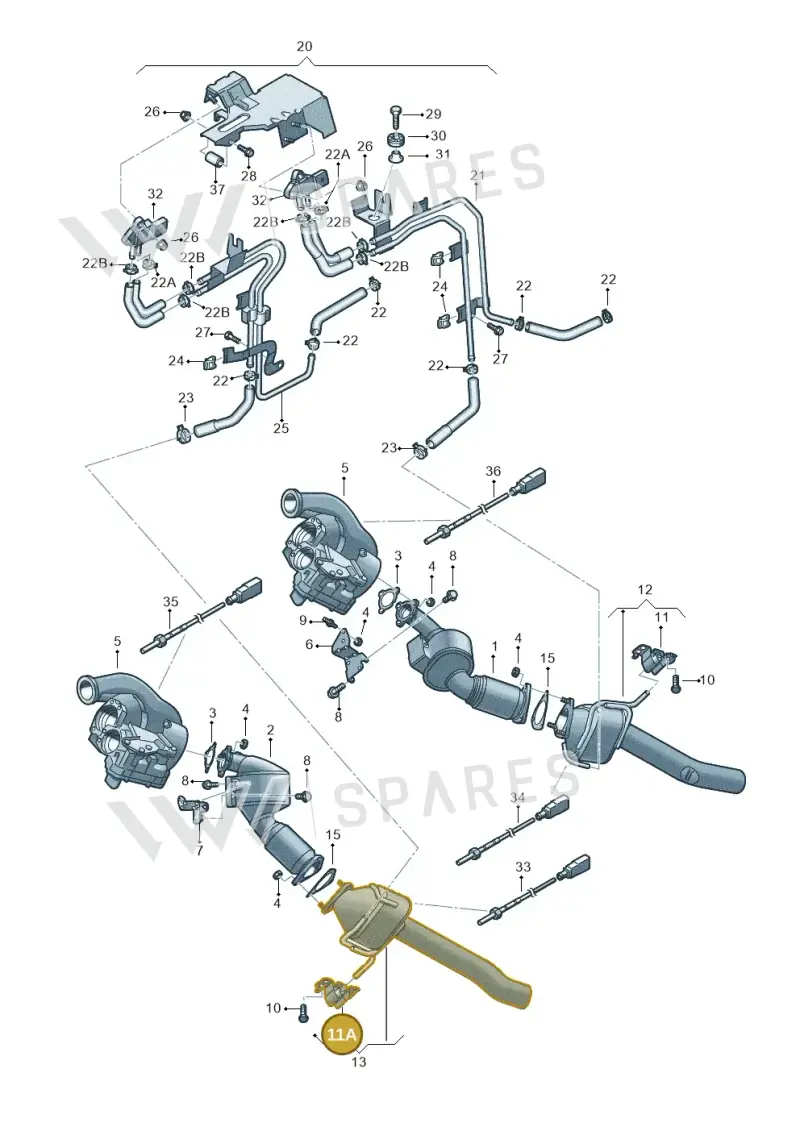 7L6253144 — Volkswagen Touareg                08> (2007-) diagram 274253600, position 11A