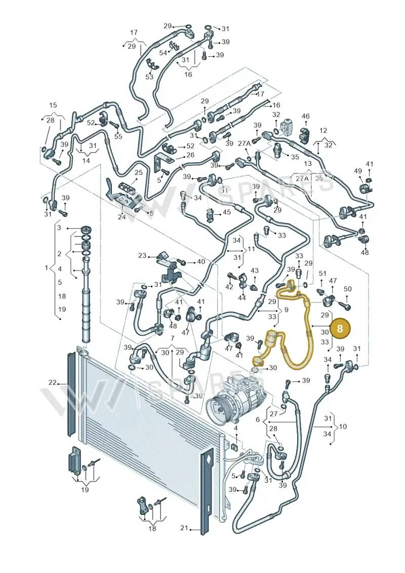 7L6820744BB — Volkswagen Touareg                08> (2007-) diagram 274820350, position 8