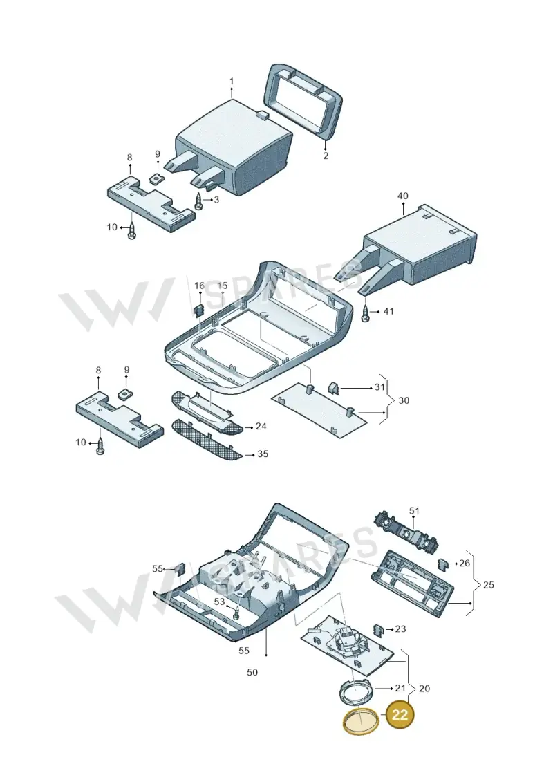 7L6858529A739 — Volkswagen Caravelle (2015-2019) diagram 861867500, position 22