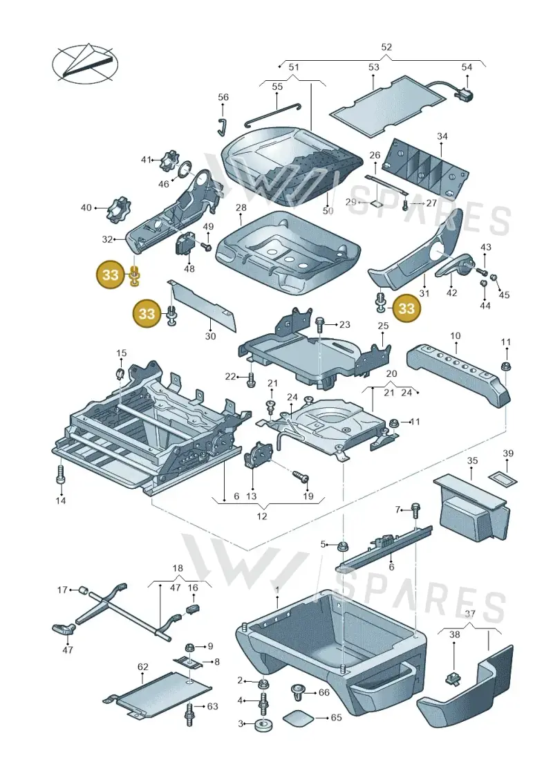 7L6868307 — Volkswagen Transport. multivan (2019-2024) diagram 861881000, position 33