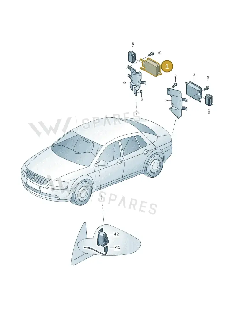 7L6907568D — Volkswagen Phaeton 4motion (2010-2016) diagram 710907150, position 1