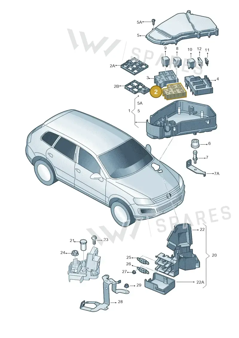 7L6937503A — Volkswagen Touareg BlueMotion (2014-2018) diagram 748937100, position 2
