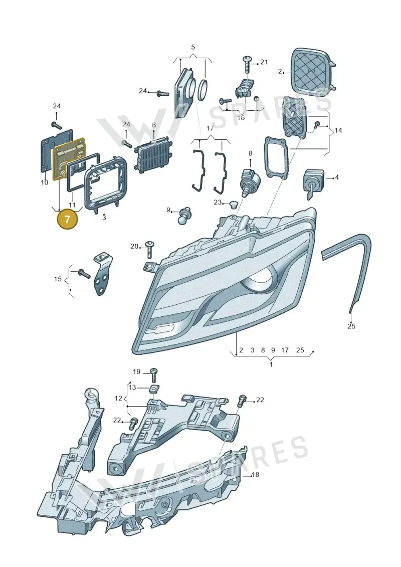 7L6941329A — Audi Q5 (2009-2018) diagram 647941100, position 7