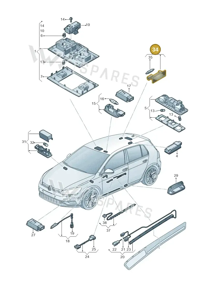 7L6947101A — Volkswagen Golf 2.0 (2016-2020) diagram 827947000, position 34