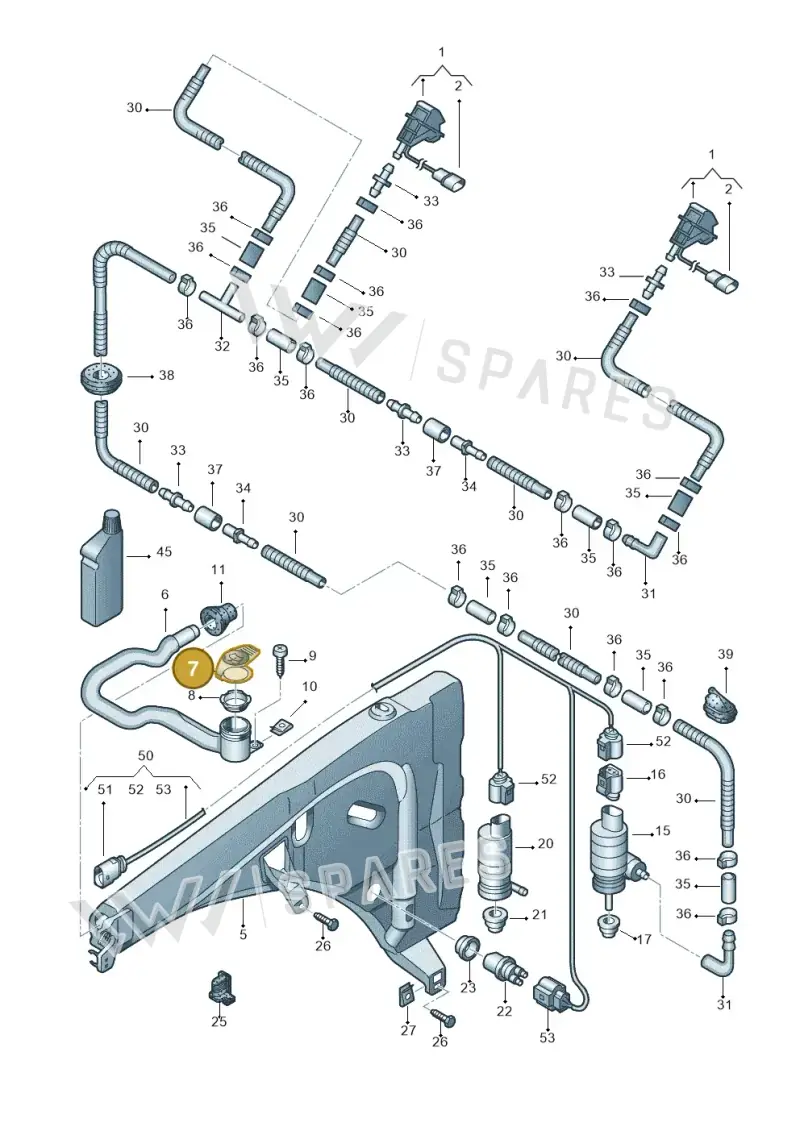 7L6955455 — Volkswagen Touareg                08> (2007-) diagram 274955100, position 7