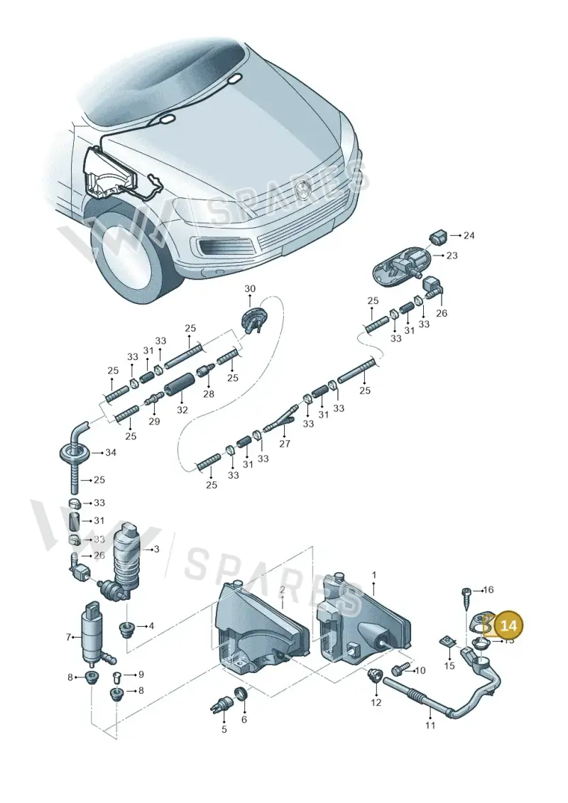 7L6955455 — Volkswagen Touareg (2012-2014) diagram 693955100, position 14
