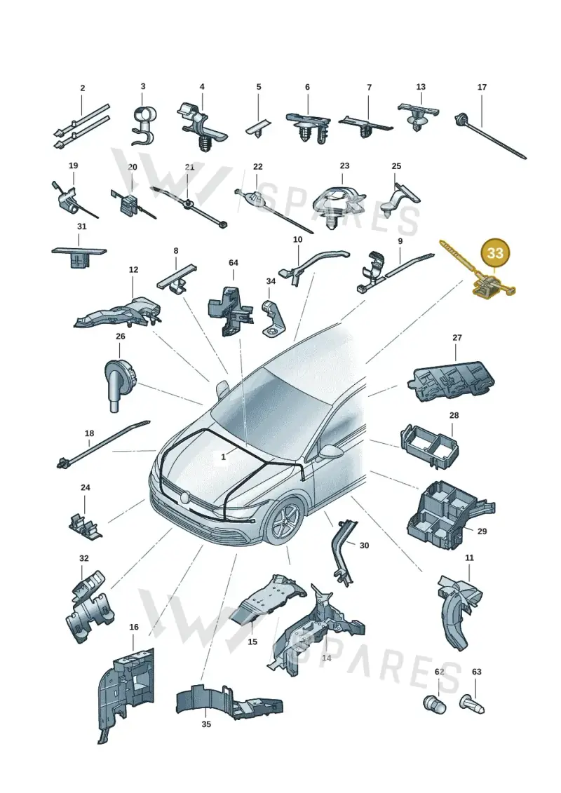 7L6957818 — Volkswagen Golf 1.5 (2020-) diagram 5h0971081, position 33