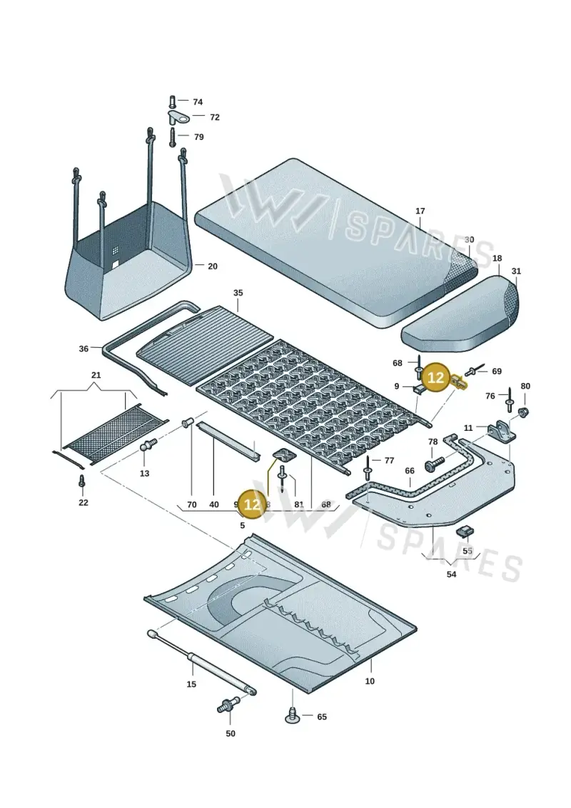 7LA067057A — Volkswagen Caravelle (2019-2024) diagram 7ep067000, position 12