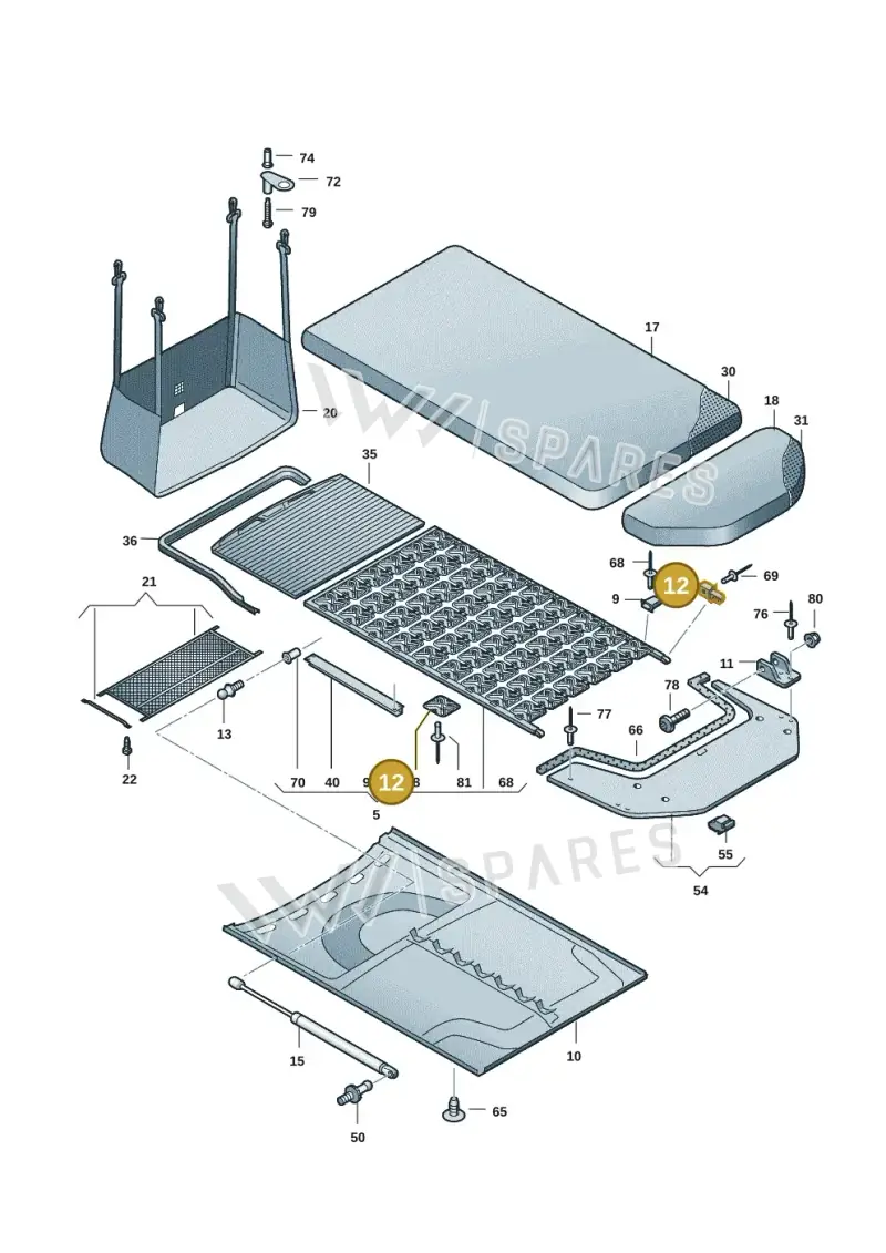 7LA067058A — Volkswagen Caravelle (2019-2024) diagram 7ep067000, position 12
