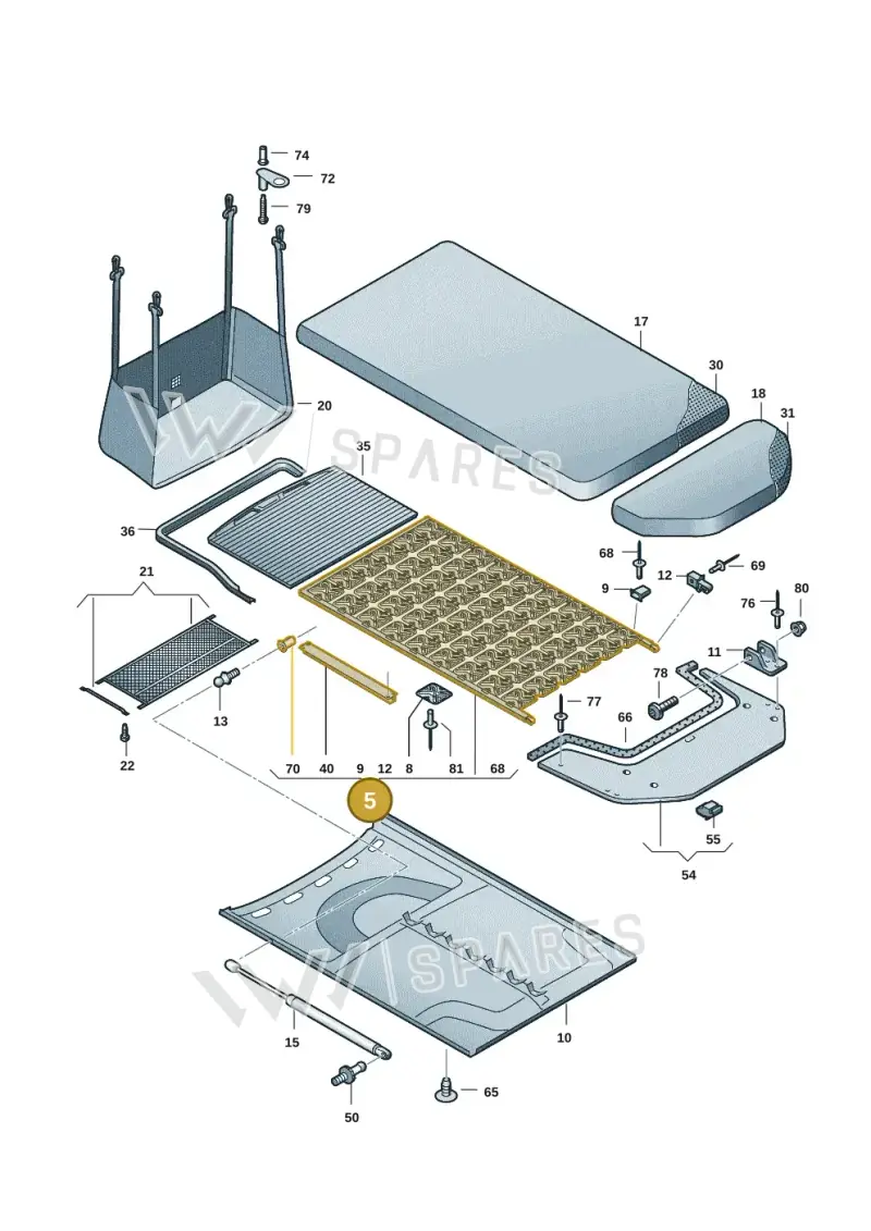7LA067065C — Volkswagen Caravelle (2019-2024) diagram 7ep067000, position 5