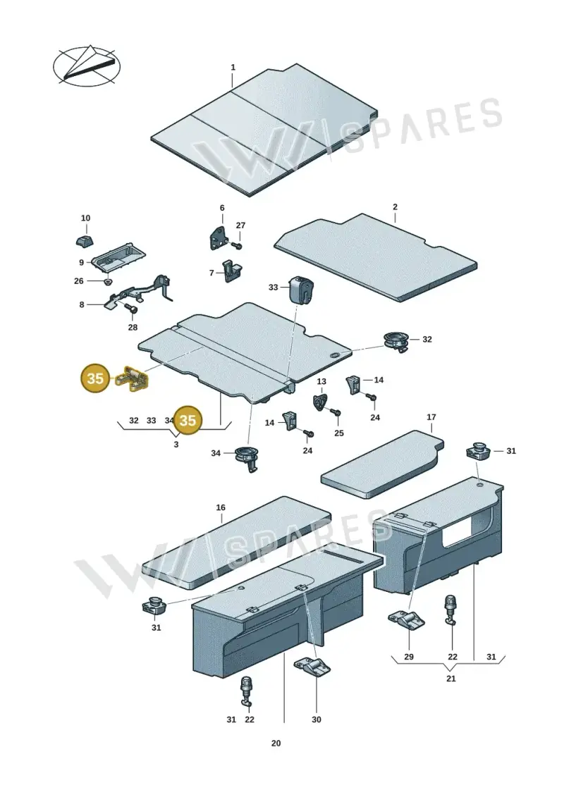 7LA067261 — Volkswagen Caravelle (2019-2024) diagram 7ep067040, position 35