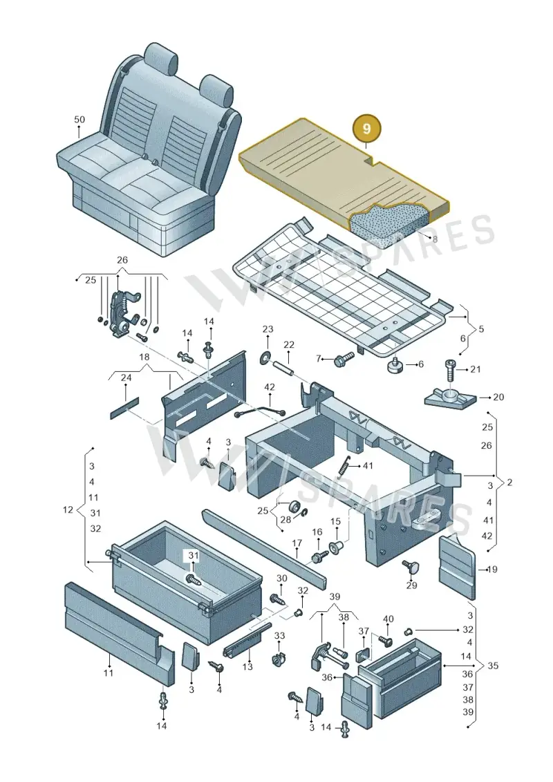 7LA067321A — Volkswagen Caravelle (2019-2024) diagram 452067300, position 9