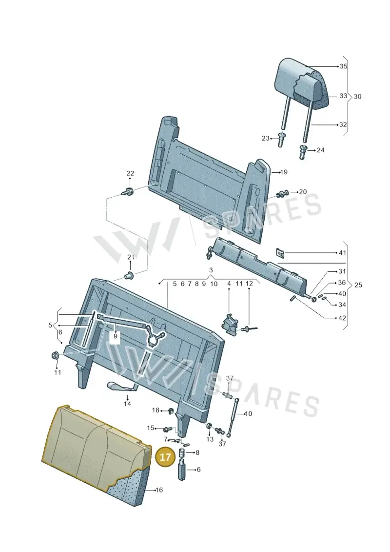 7LA067371B — Volkswagen Caravelle (2019-2024) diagram 871067360, position 17