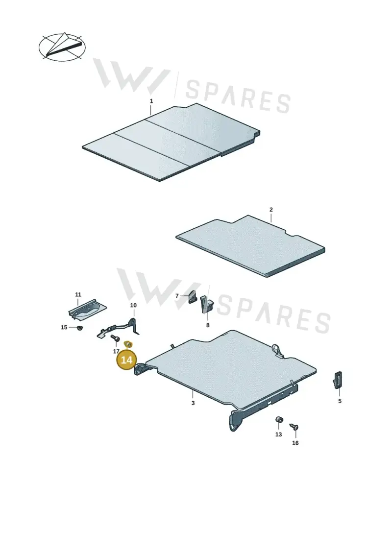 7LA067392A — Volkswagen Caravelle (2019-2024) diagram 7ep067050, position 14