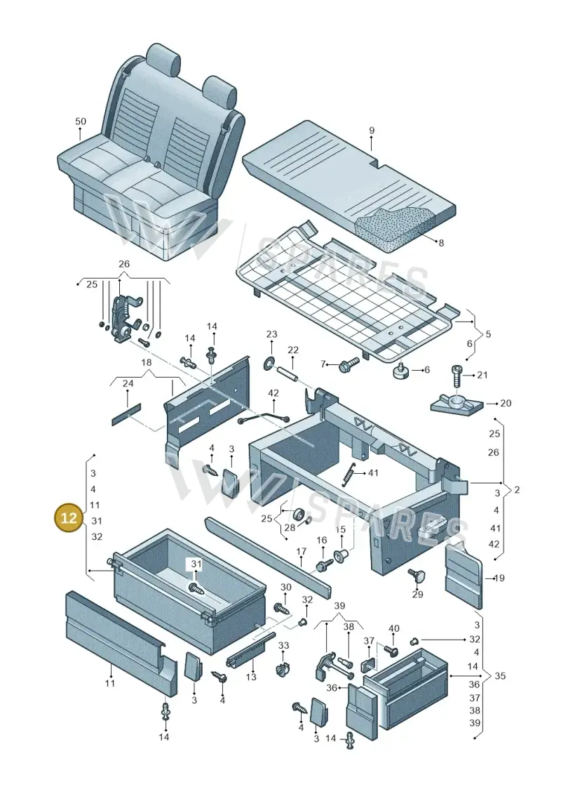7LA067461 — Volkswagen Caravelle (2019-2024) diagram 452067300, position 12