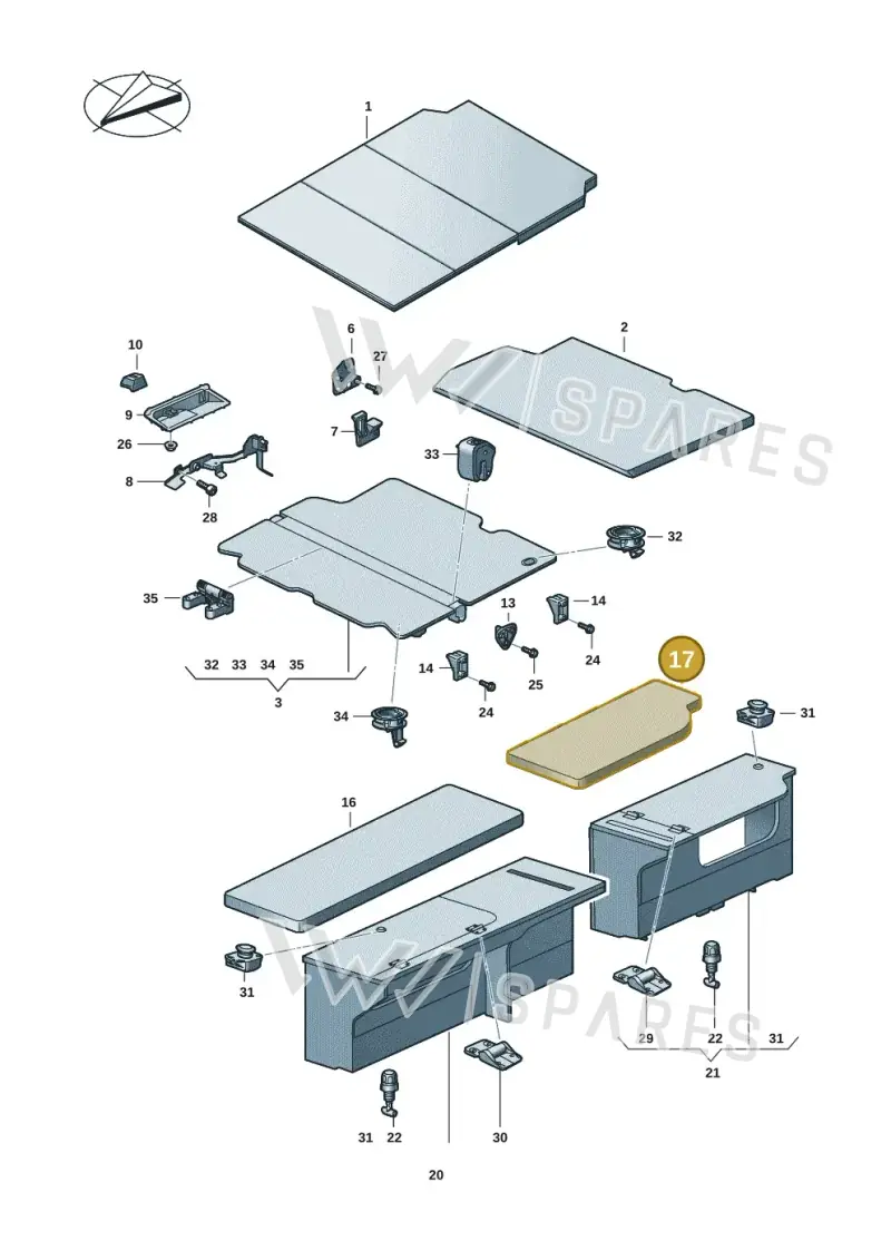 7LA067901TL6 — Volkswagen Caravelle (2019-2024) diagram 7ep067040, position 17
