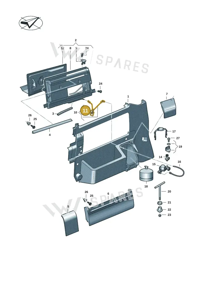 7LA070605A — Volkswagen Caravelle (2019-2024) diagram 7ep068050, position 11