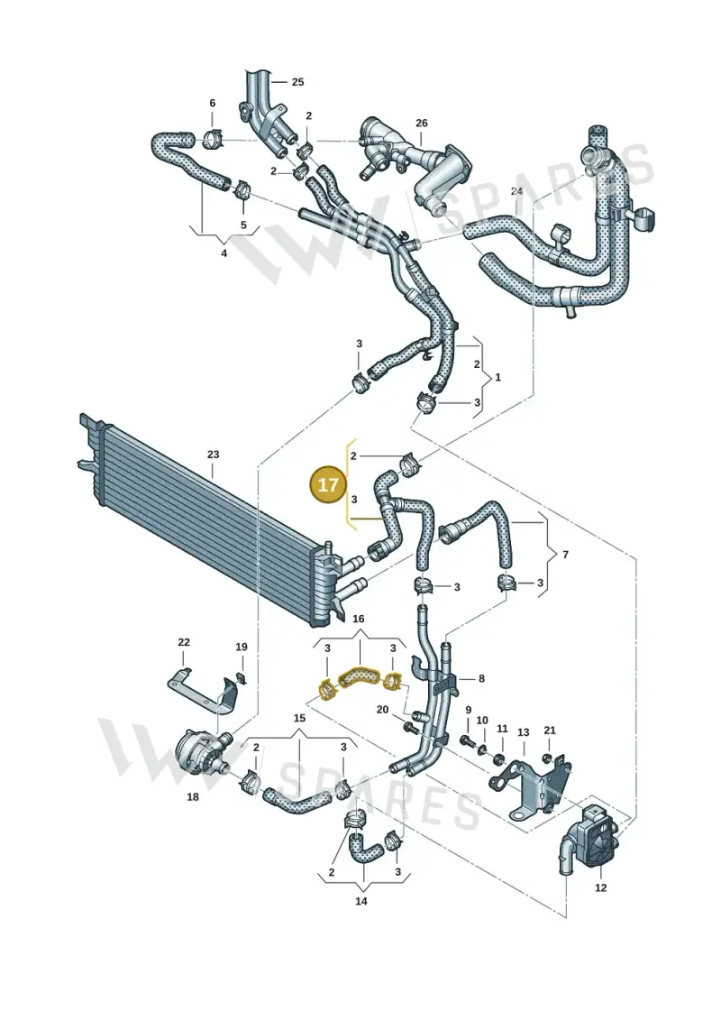7LA122096B — Volkswagen Transport. multivan (2019-2024) diagram 7ep121207, position 17