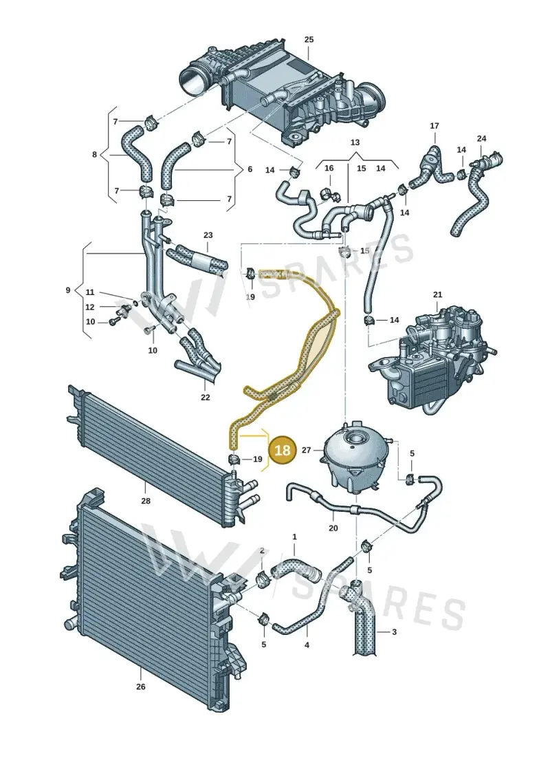 7LA122447C — Volkswagen Transport. multivan (2019-2024) diagram 7ep121205, position 18
