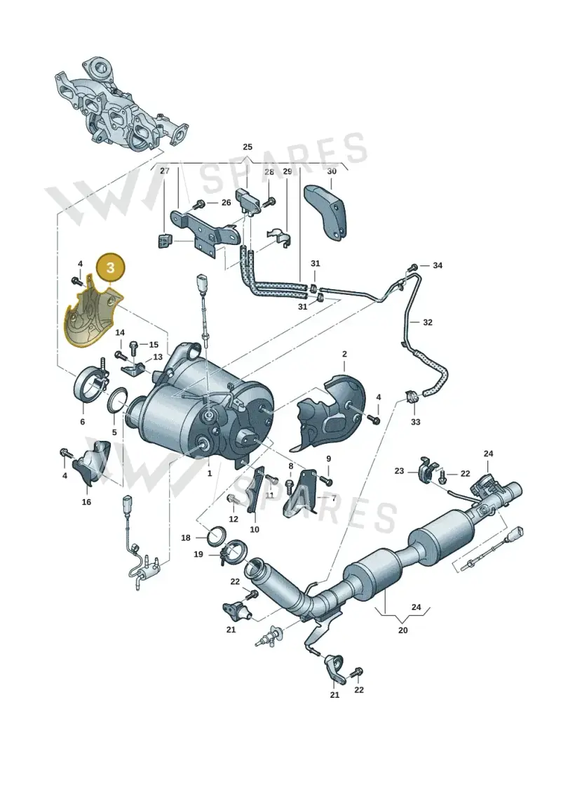 7LA253715F — Volkswagen Transport. multivan (2019-2024) diagram 7em253075, position 3