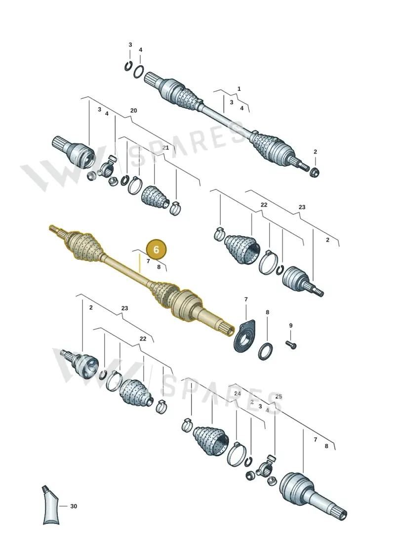 7LA407272F — Volkswagen Transport. multivan (2019-2024) diagram 7em407030, position 6
