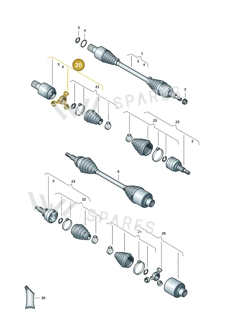 7LA498103C — Volkswagen Transport. multivan (2019-2024) diagram 7em407050, position 20
