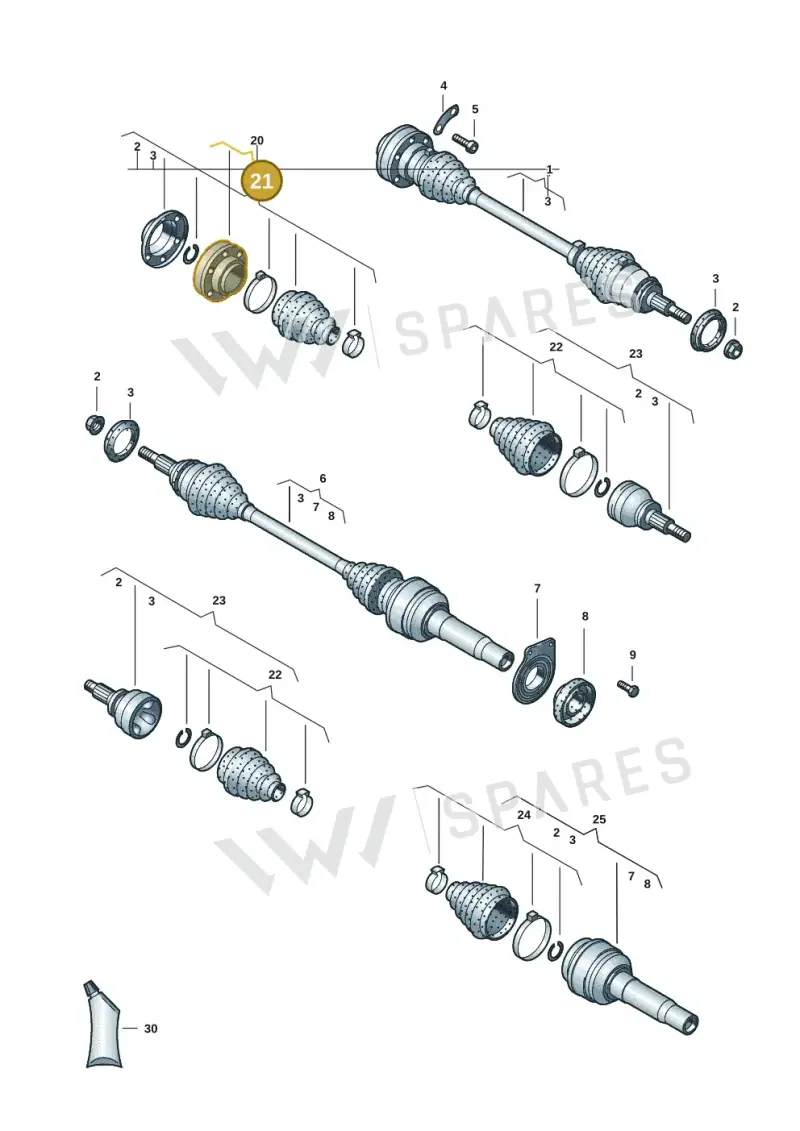 7LA498201C — Volkswagen Transport. multivan (2019-2024) diagram 7em407020, position 21