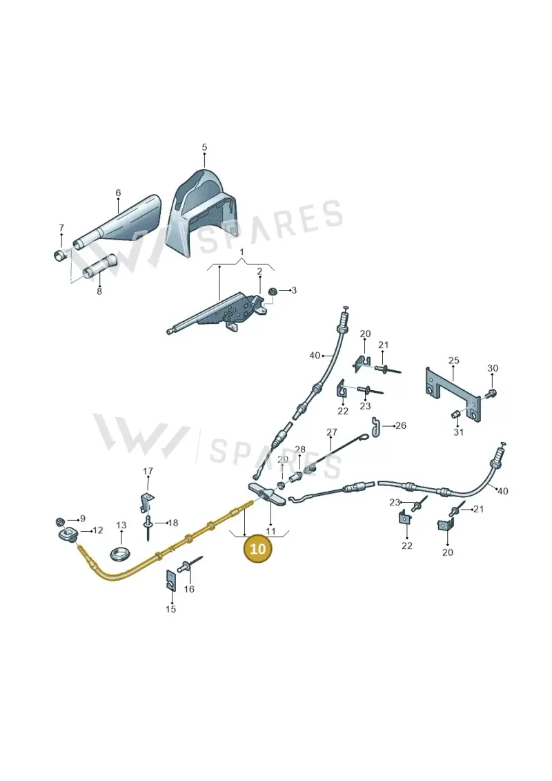7LA711476A — Volkswagen Transport. multivan (2019-2024) diagram 410711500, position 10