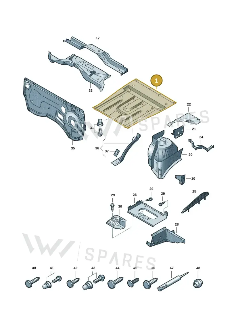 7LA801051B — Volkswagen Transport. multivan (2019-2024) diagram 7em801010, position 1