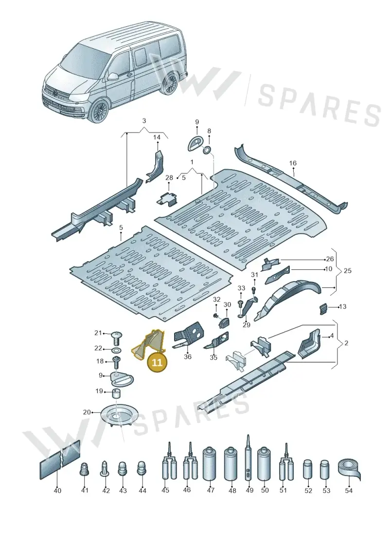 7LA802379A — Volkswagen Caravelle (2019-2024) diagram 861801200, position 11