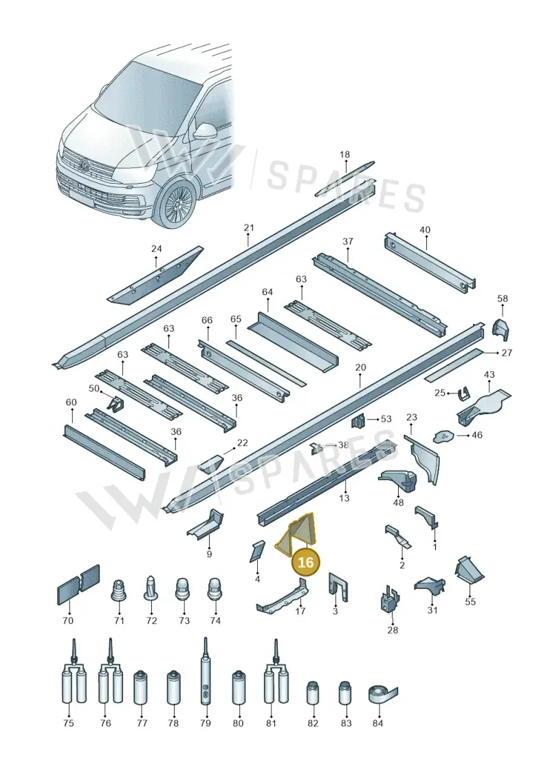 7LA802379A — Volkswagen Single-cab transp. (2019-2024) diagram 862803500, position 16