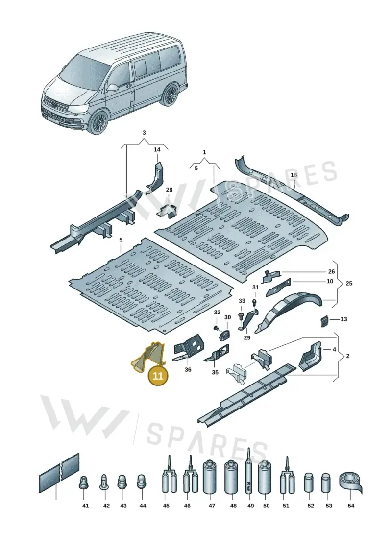 7LA802379A — Volkswagen Transport. multivan (2019-2024) diagram 7em801020, position 11