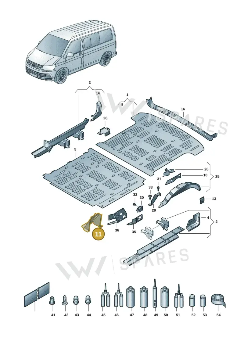 7LA802379 — Volkswagen Transporter Multivan (2019-2024) diagram 7em801020, position 11