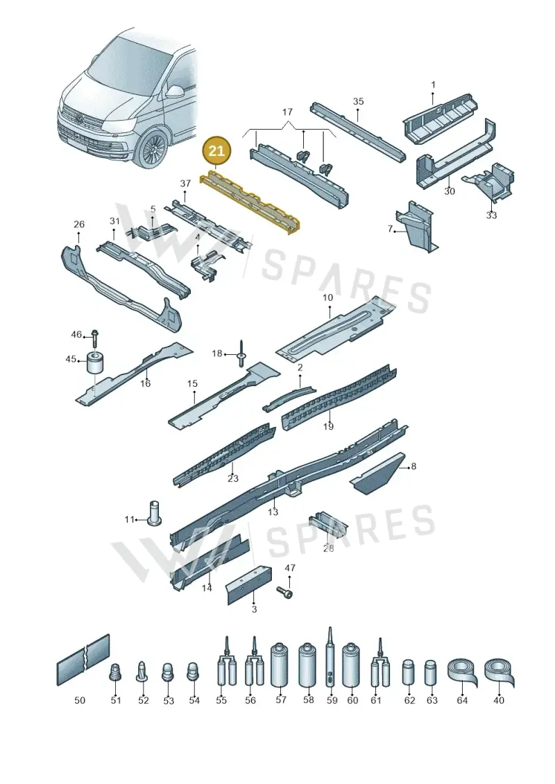 7LA803231 — Volkswagen Transport. multivan (2019-2024) diagram 861803400, position 21