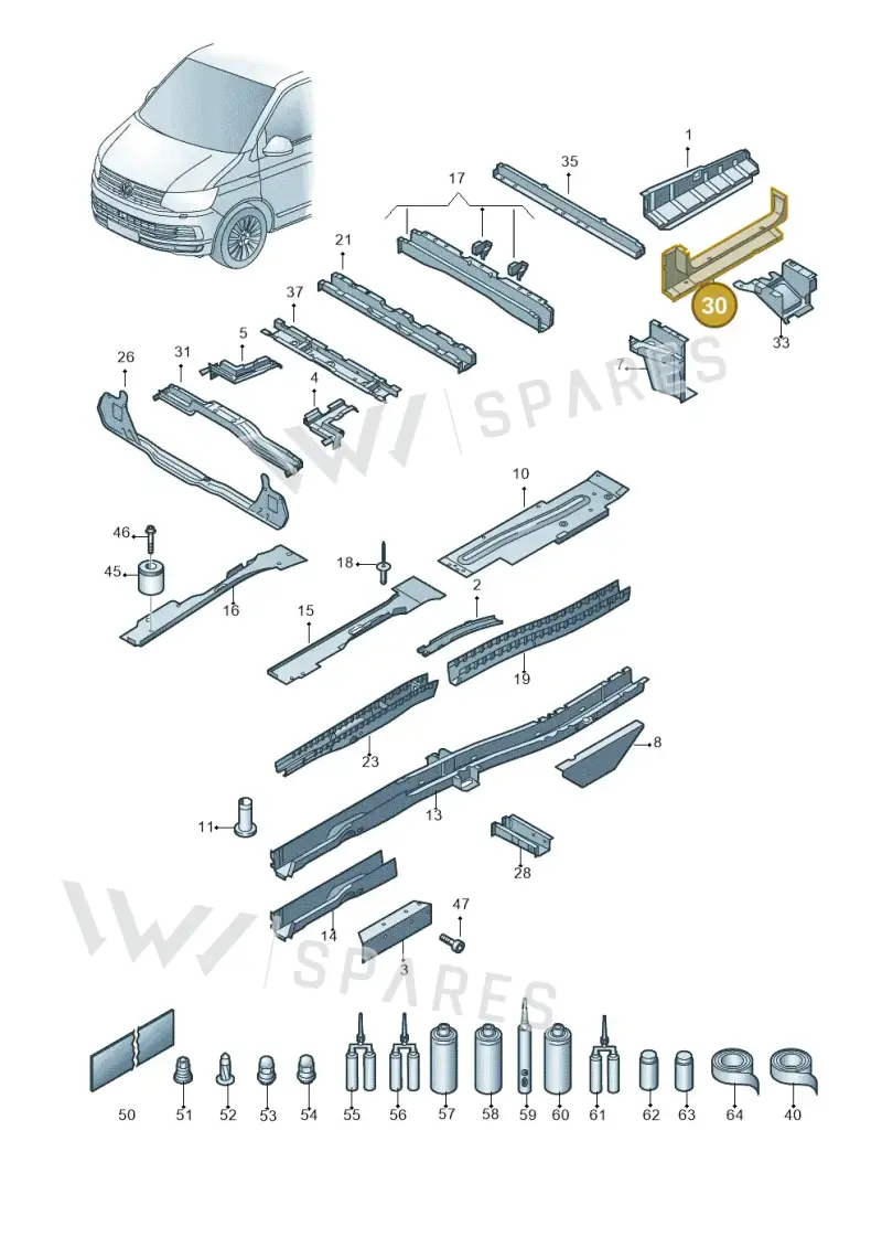 7LA803751 — Volkswagen Caravelle (2019-2024) diagram 861803400, position 30