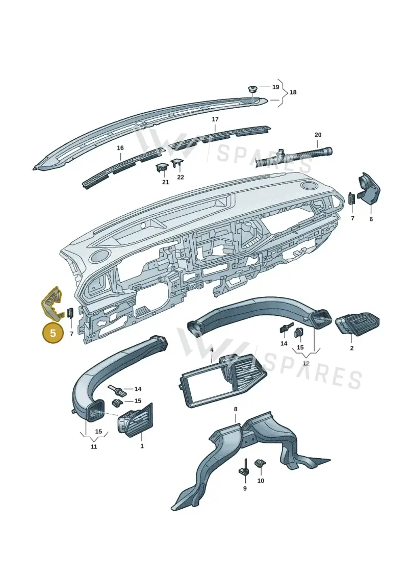 7LA819203B82V — Volkswagen Transport. multivan (2019-2024) diagram 7ep819300, position 5