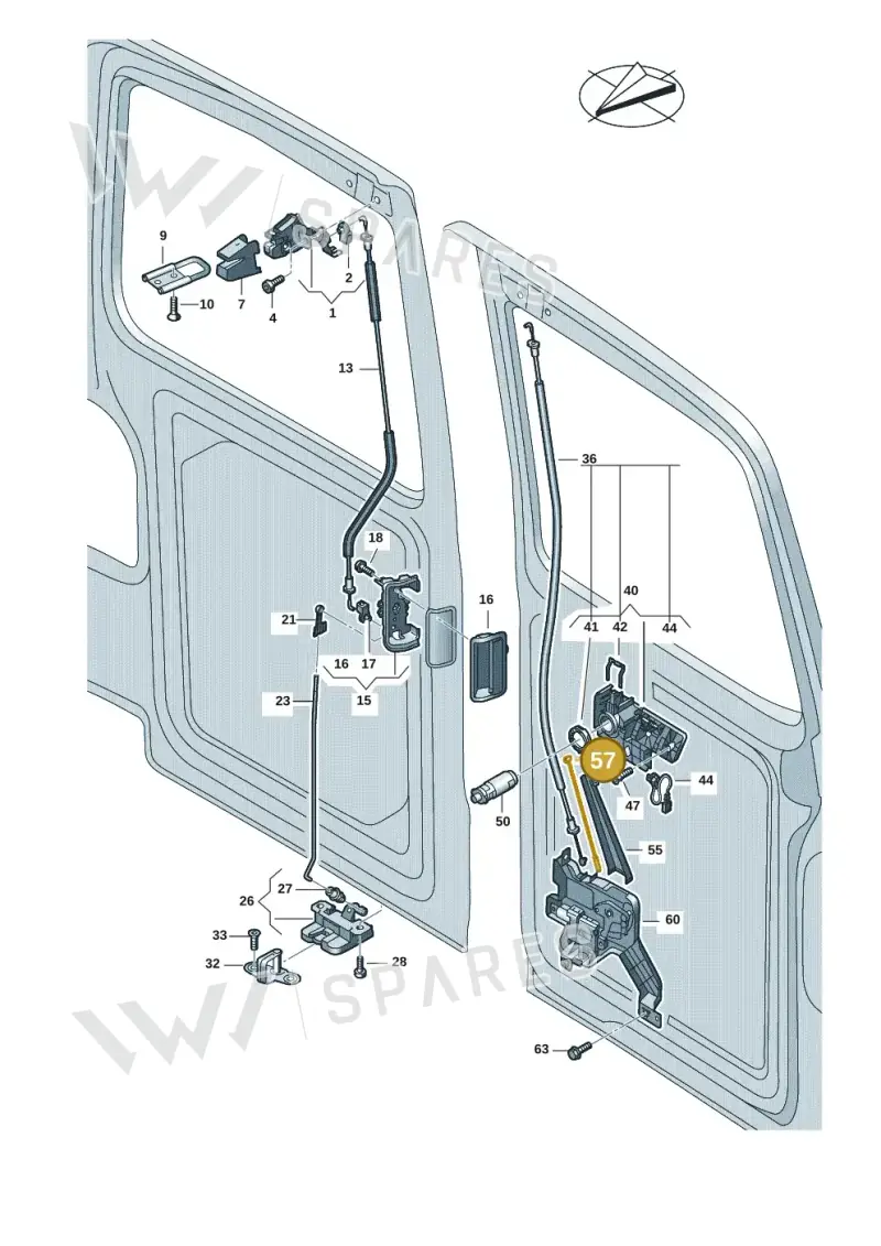 7LA827406 — Volkswagen Caravelle (2019-2024) diagram 7ep827300, position 57