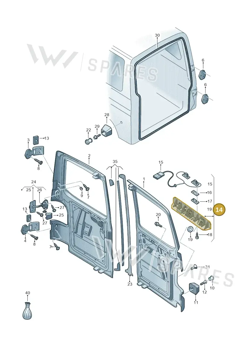 7LA827574EGRU — Volkswagen Caravelle (2019-2024) diagram 410827500, position 14