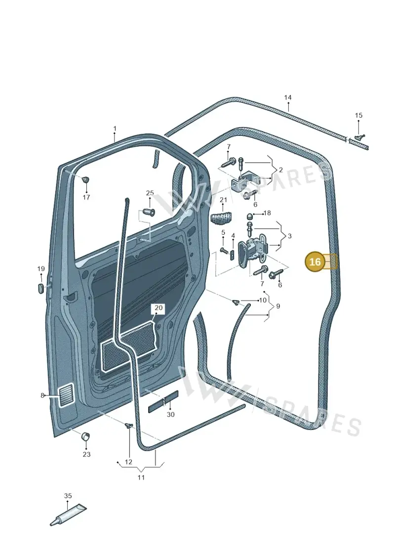 7LA837912D — Volkswagen Transport. multivan (2019-2024) diagram 410831100, position 16