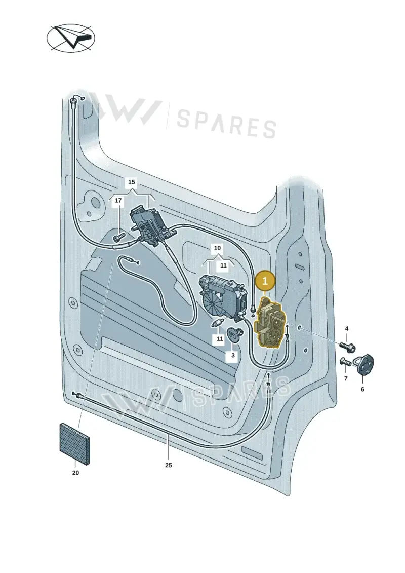 7LA843604G — Volkswagen Caddy Maxi Kombi (2020-2024) diagram 2ka843800, position 1