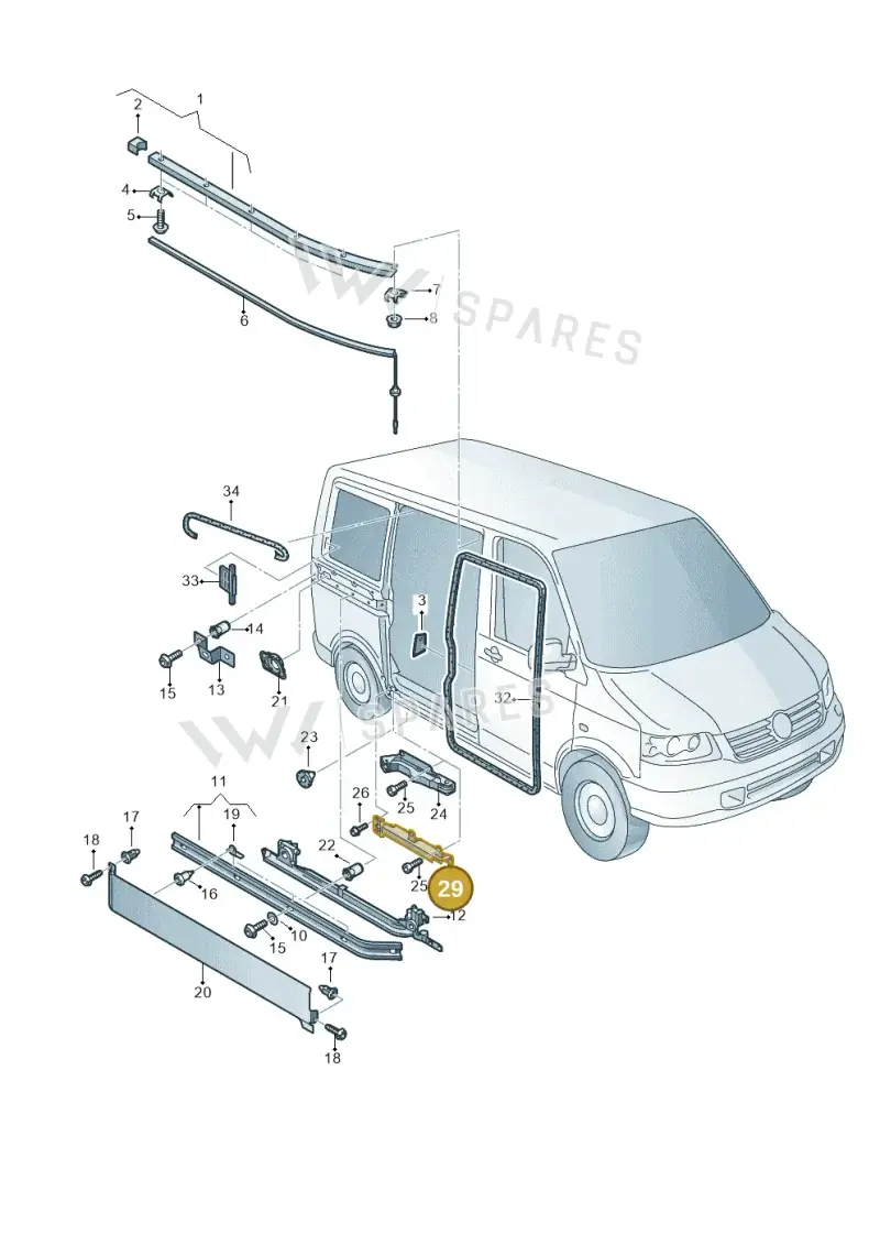 7LA843647 — Volkswagen Transp. caravelle (2011-2015) diagram 410843500, position 29