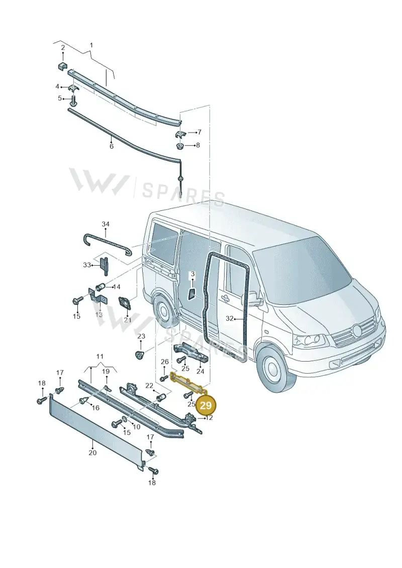 7LA843648 — Volkswagen Transp. caravelle (2011-2015) diagram 410843500, position 29
