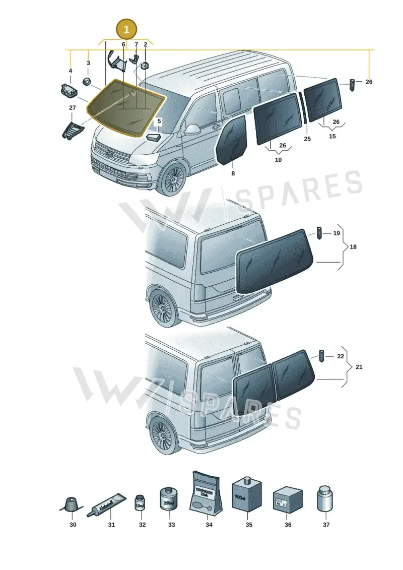 7LA845099ENVB — Volkswagen Caravelle (2019-2024) diagram 7ep845000, position 1