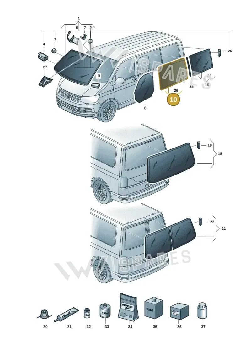 7LA845301ANVB — Volkswagen Caravelle (2019-2024) diagram 7ep845000, position 10