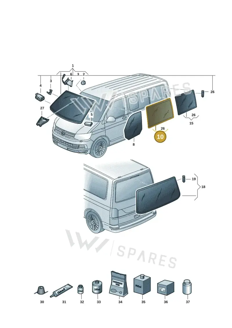 7LA845301ANVB — Volkswagen Transporter Multivan (2019-2024) diagram 7em845000, position 10